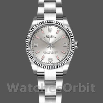 Replica Rolex Oyster Perpetual 176234 Silver Dial Pink Baton 26MM Lady Replica Uhr