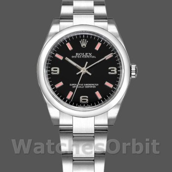 Replica Rolex Oyster Perpetual 177200 Black Dial Pink Baton 31mm Lady Replica Uhr
