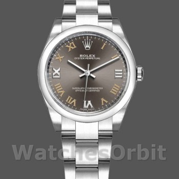 Replica Rolex Oyster Perpetual 177200 Dark Grey Dial Domed Bezel 31mm Lady Replica Uhr