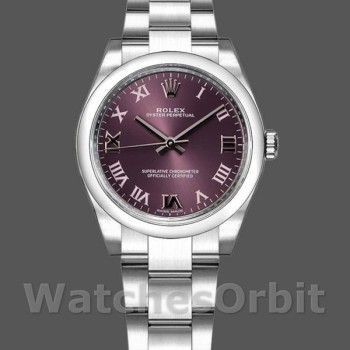 Replica Rolex Oyster Perpetual 177200 Grape Red Dial 31mm Lady Replica Uhr