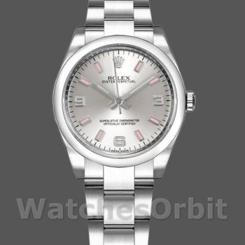 Replica Rolex Oyster Perpetual 177200 Silver Dial Pink Markers 31mm Lady Replica Uhr