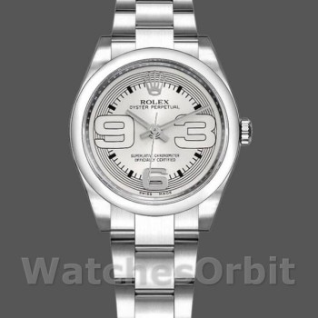 Replica Rolex Oyster Perpetual 177200 Silver Maxi Arabic Dial 31mm Lady Replica Uhr