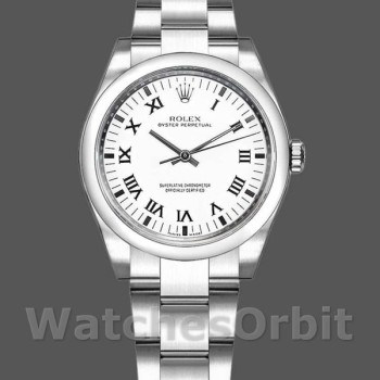 Replica Rolex Oyster Perpetual 177200 White Roman Dial Oyster Bracelet 31mm Lady Replica Uhr