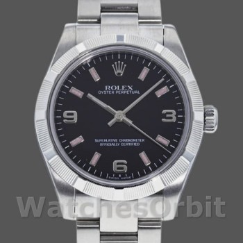 Replica Rolex Oyster Perpetual 177210 Black Dial Pink Baton 31mm Lady Replica Uhr