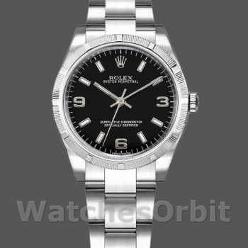 Replica Rolex Oyster Perpetual 177210 Black Dial Stainless Steel 31mm Lady Replica Uhr