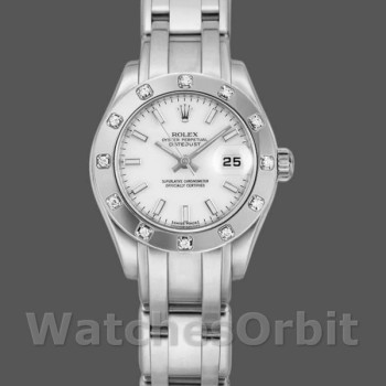 Replica Rolex Masterpiece Pearlmaster 80319 White Dial 29MM Lady Replica Uhr