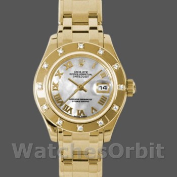 Replica Rolex Pearlmaster 80318 White MOP Dial 29MM Lady Replica Uhr