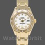 Replica Rolex Pearlmaster 80318 Gelbgold Weißes Zifferblatt 29MM Lady Uhren Replica Uhr