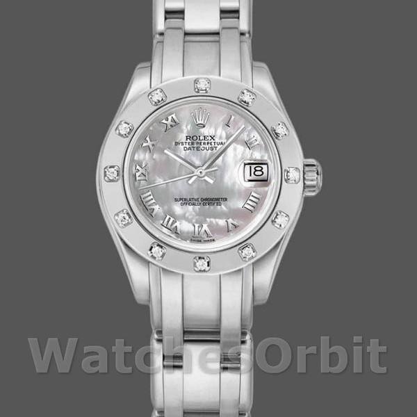 Replica Rolex Pearlmaster 80319 MOP Roman Dial 29MM Lady Replica Uhr, Exakte Nachbildung, Elegantes Design