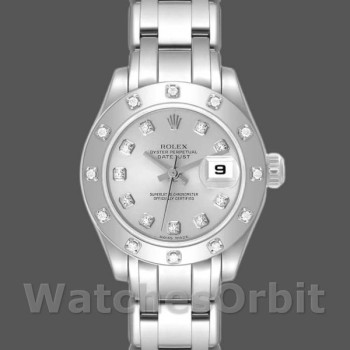 Replica Rolex Pearlmaster 80319 Silber Diamant Zifferblatt 29MM Lady Replica Uhr