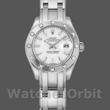 Replica Rolex Pearlmaster 80319 White Dial 29MM Lady Replica Uhr