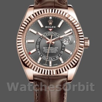 Replica Rolex Sky-Dweller 326135 Dark Rhodium Dial 42MM Herren Replica Uhr