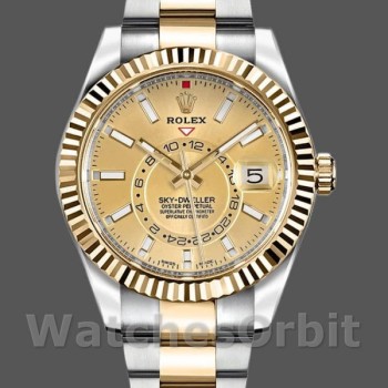 Replica Rolex Sky-Dweller 326933 Champagner Zifferblatt Edelstahl 42MM Herren Replica Uhr