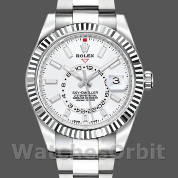 Replica Rolex Sky-Dweller 326934 Edelstahl Weißes Zifferblatt 42MM Replica Uhr