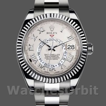Replica Rolex Sky-Dweller 326939 Fluted Bezel Ivory Dial 42MM Herren Replica Uhr