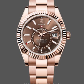 Replica Rolex Sky Dweller 336935 0002 Chocolate Dial Oyster Armband 42mm