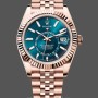 Replica Rolex Sky Dweller 42 Everose Gold Blue Green Dial m336935 0005 Herrenuhr