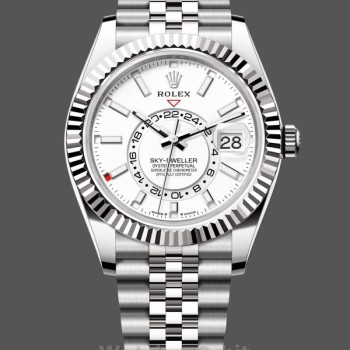 Replica Rolex Sky Dweller 42 White Dial Fluted Bezel M336934 0004 Herrenuhr