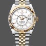 Replica Rolex Sky Dweller 42 White Dial Gelbgold Edelstahl Jubiläum 336933 0006