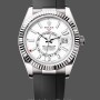 Replica Rolex Sky Dweller 42 Weißgold Weißes Zifferblatt Oysterflex M336239 0003