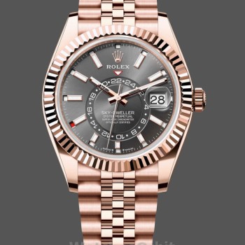 Replica Rolex Sky Dweller 42mm Everose Gold und Slate Grey Dial M336935-0008
