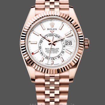 Replica Rolex Sky Dweller 42mm Intense White Dial Fluted Bezel Jubilee Bracelet m336935 0007