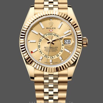 Replica Rolex Sky-Dweller m336938-0004 Gelbgold Champagner Zifferblatt 42mm Herren Replica Uhr