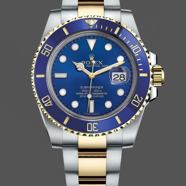 Replica Replica Rolex Submariner Date 116613LB Two Tone Blue Dial 40mm Herrenuhr, Replica Uhren, Sammlerstück