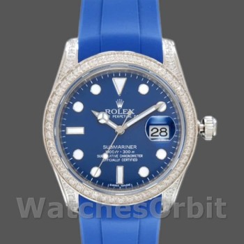 Replica Rolex Submariner 116610 Blue Dial Blue Rubber strap 40mm Herren Replica Uhr