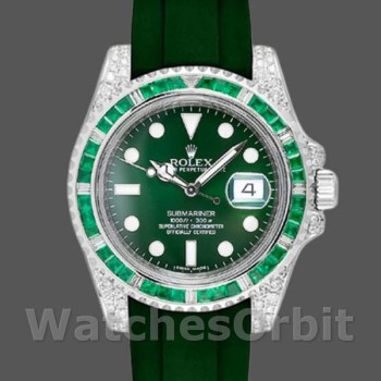 Replica Rolex Submariner 116610 Green Dial Rubber strap 40mm Herren Replica Uhr