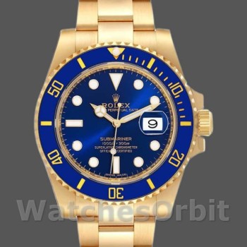 Replica Rolex Submariner 116618 Gelbgold Blaues Zifferblatt 40mm Herren Replica Uhr