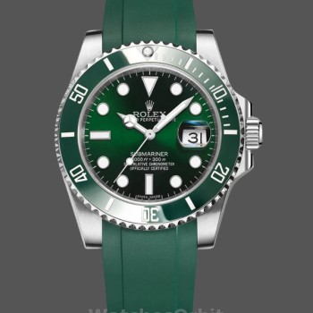Replica Rolex Submariner 126610LV Green Rubber Strap Black Dial 41mm Herren Replica Uhr