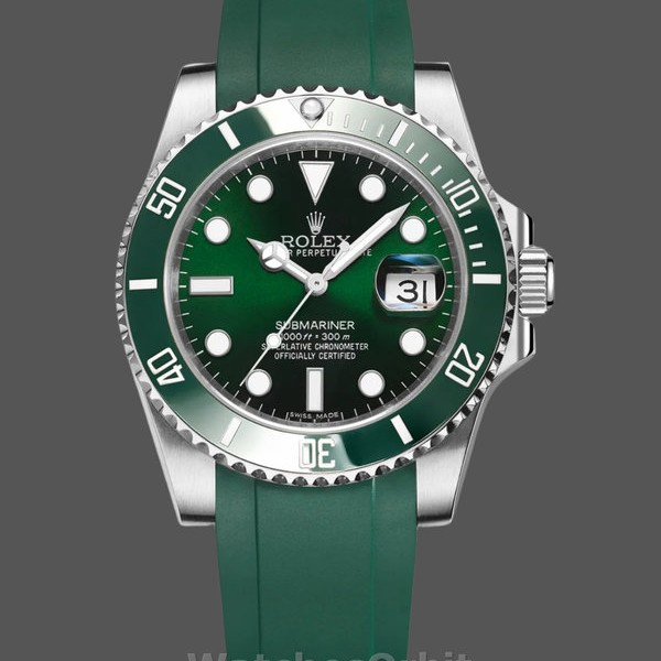 Replica Rolex Submariner 126610LV Green Rubber Strap Black Dial 41mm Herren Replica Uhr, Replika Uhren, Sammlerstück