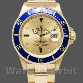 Replica Rolex Submariner 16618 Gelbgold Champagner Zifferblatt 40mm Herren Replica Uhr