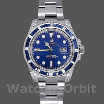 Replica Rolex Submariner Date 116610LN Custom Diamond Stainless Steel Blue Dial 40MM Herren Replica Uhr