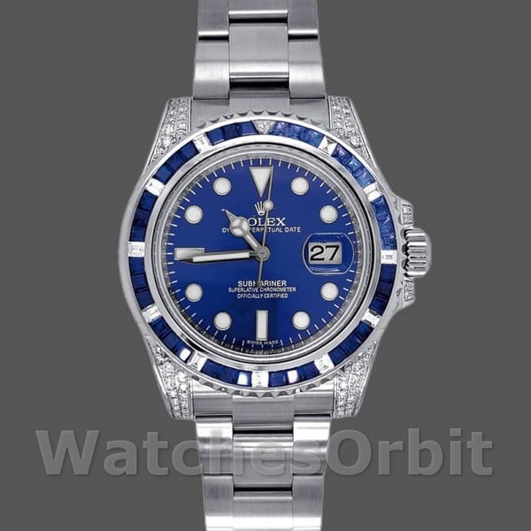 Replica Rolex Submariner Date 116610LN Custom Diamond Stainless Steel Blue Dial 40MM Herren Replica Uhr, Replica Uhr, Alltagsfreundlich