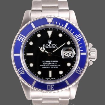 Replica Rolex Submariner Date 16610 Blue Ceramic Black Dial 40mm Herren Replica Uhr