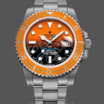 Replica Rolex Submariner DIW Persimmon Orange Black Dial Ceramic Orange Bezel