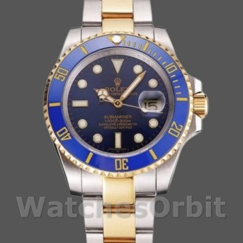 Replica Rolex Submariner PR16233B Two Tone Blue Dial 41mm Herren Replica Uhr
