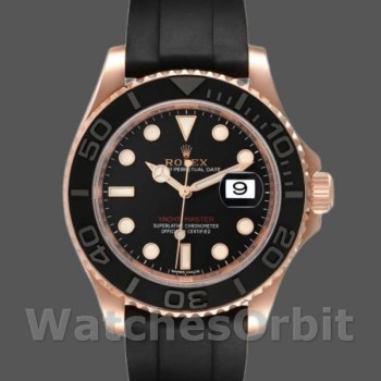 Replica Rolex Yacht-Master 116655 Everose Gold Black Dial 40mm Herren Replica Uhr