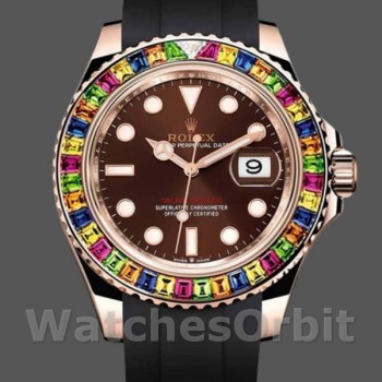 Replica Rolex Yacht-Master 116695 Black Rubber Strap Brown Dial 40MM Herren Replica Uhr