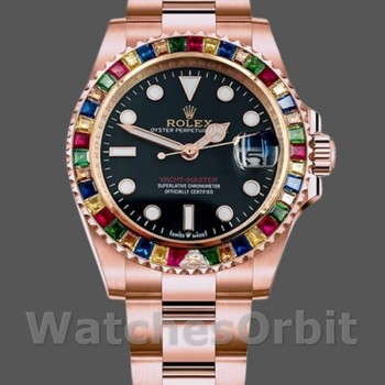 Replica Rolex Yacht-Master 116695 Everose Gold Black Dial 40MM Herren Replica Uhr