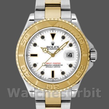 Replica Rolex Yacht-Master 168623 Steel Yellow Gold White Dial 35MM Unisex Replica Uhr