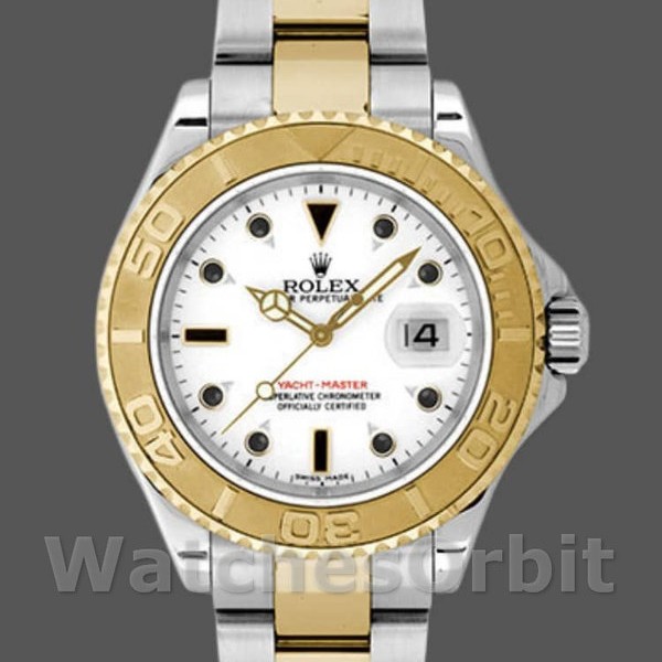 Replica Rolex Yacht-Master 168623 Steel Yellow Gold White Dial 35MM Unisex Replica Uhr Hochwertige Unisex Replica Uhr online kaufen