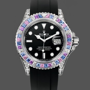 Replica Rolex Yacht-Master 40 Gem Set 126679SABR 0002 Black Dial Uhr