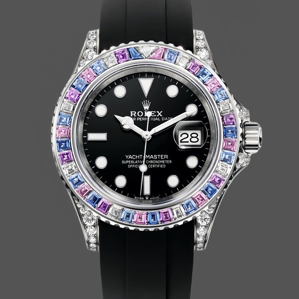 Replica Rolex Yacht-Master 40 Gem Set 126679SABR 0002 Black Dial Uhr Klassisches Design