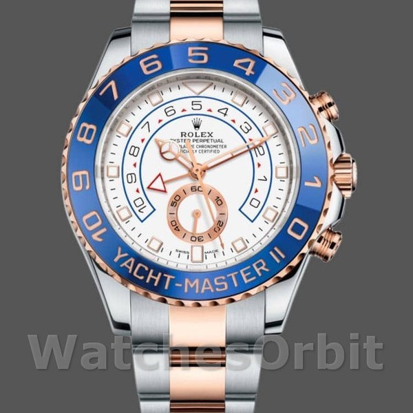 Replica Rolex Yacht-Master II 116681 Weißes Zifferblatt 44mm Herren Replica Uhr, Imitat, Alltagsfreundlich