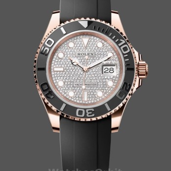 Replica Rolex Yacht-Master II 126655 Diamond Pave Dial Rose Gold 40mm Herren Replica Uhr