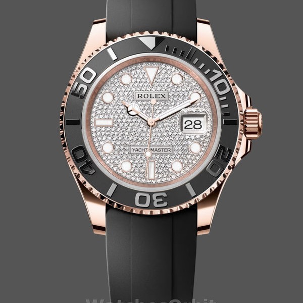 Replica Rolex Yacht-Master II 126655 Diamond Pave Dial Rose Gold 40mm Herren Replica Uhr Präzise Verarbeitung
