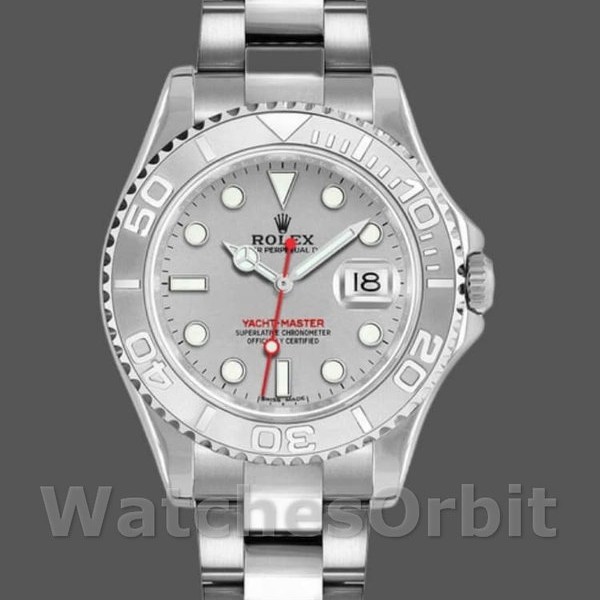 Replica Rolex Yacht-Master 168622 Platinum Stainless Steel Silver Dial 35mm Unisex Replica Uhr, Replica Uhr, Luxuriöse Optik